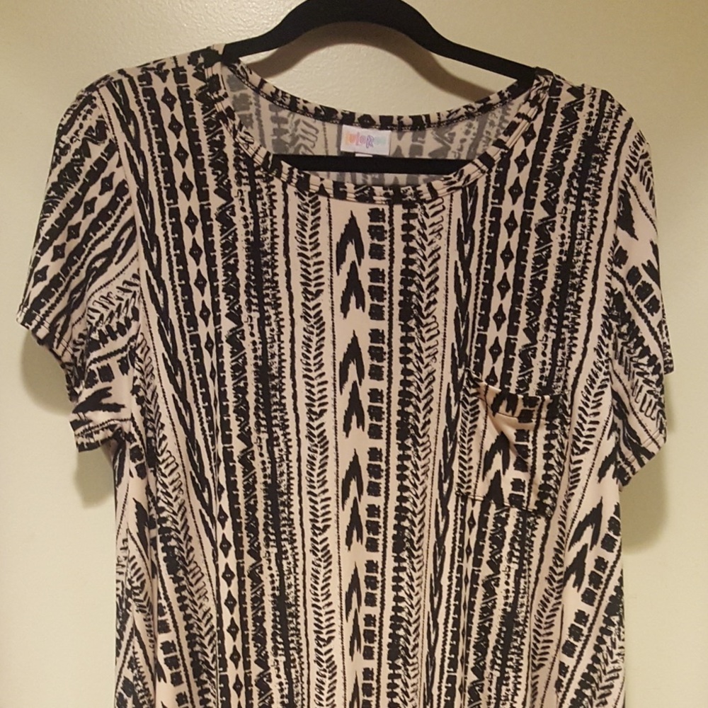 LuLaRoe Black and Cream High Low Dress